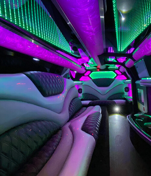 limo/party bus leather seating